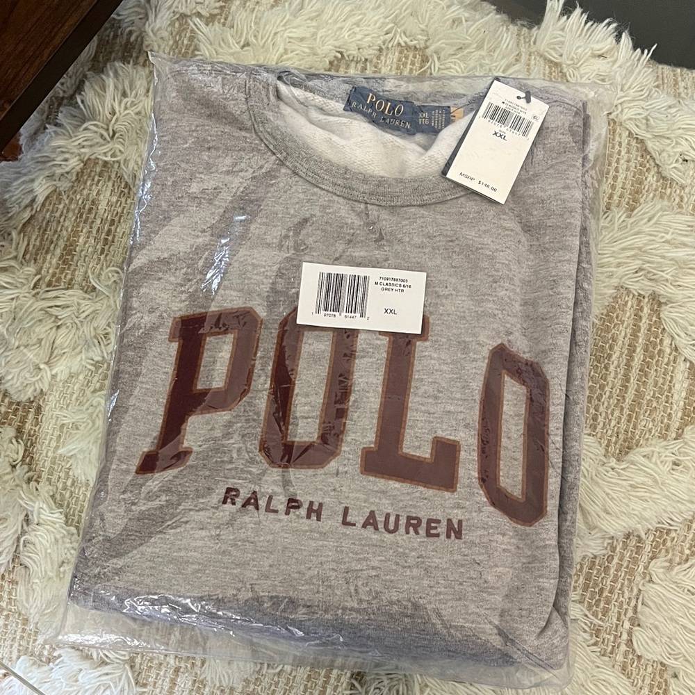 Polo by Ralph Lauren Gray and Brown Logo Sweatshirt